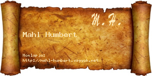 Mahl Humbert névjegykártya